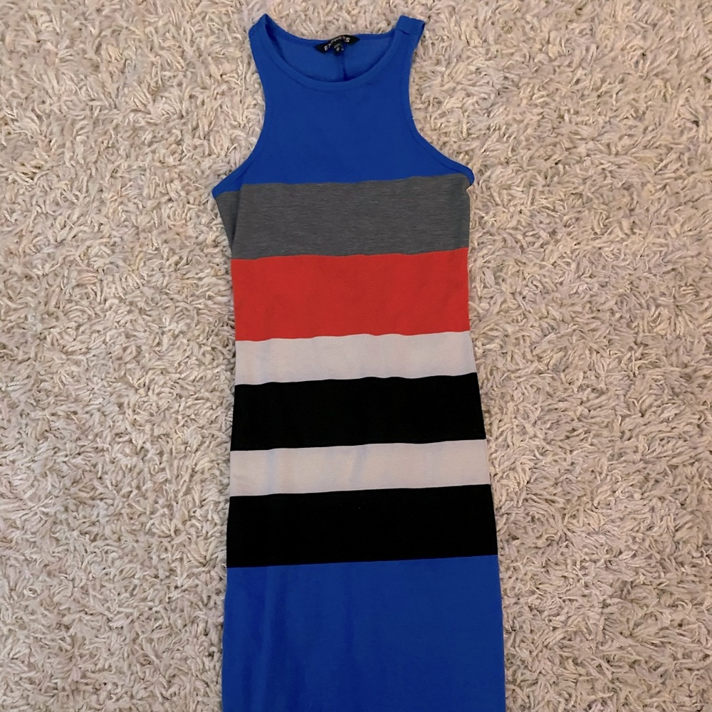 EXPRESS mid length strip dress